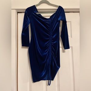 Beautiful off the shoulder cobalt blue dress